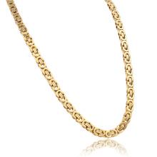 Nouvelle conception de chaîne en or pour les hommes 18K Long collier de chaîne byzantine